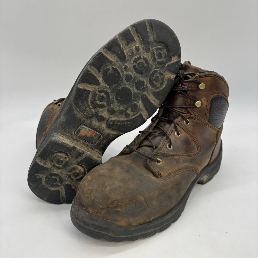 Red Wing 4421 Safety Steal Toe Boots Mens 10 EE 2E Brown Metguard 6